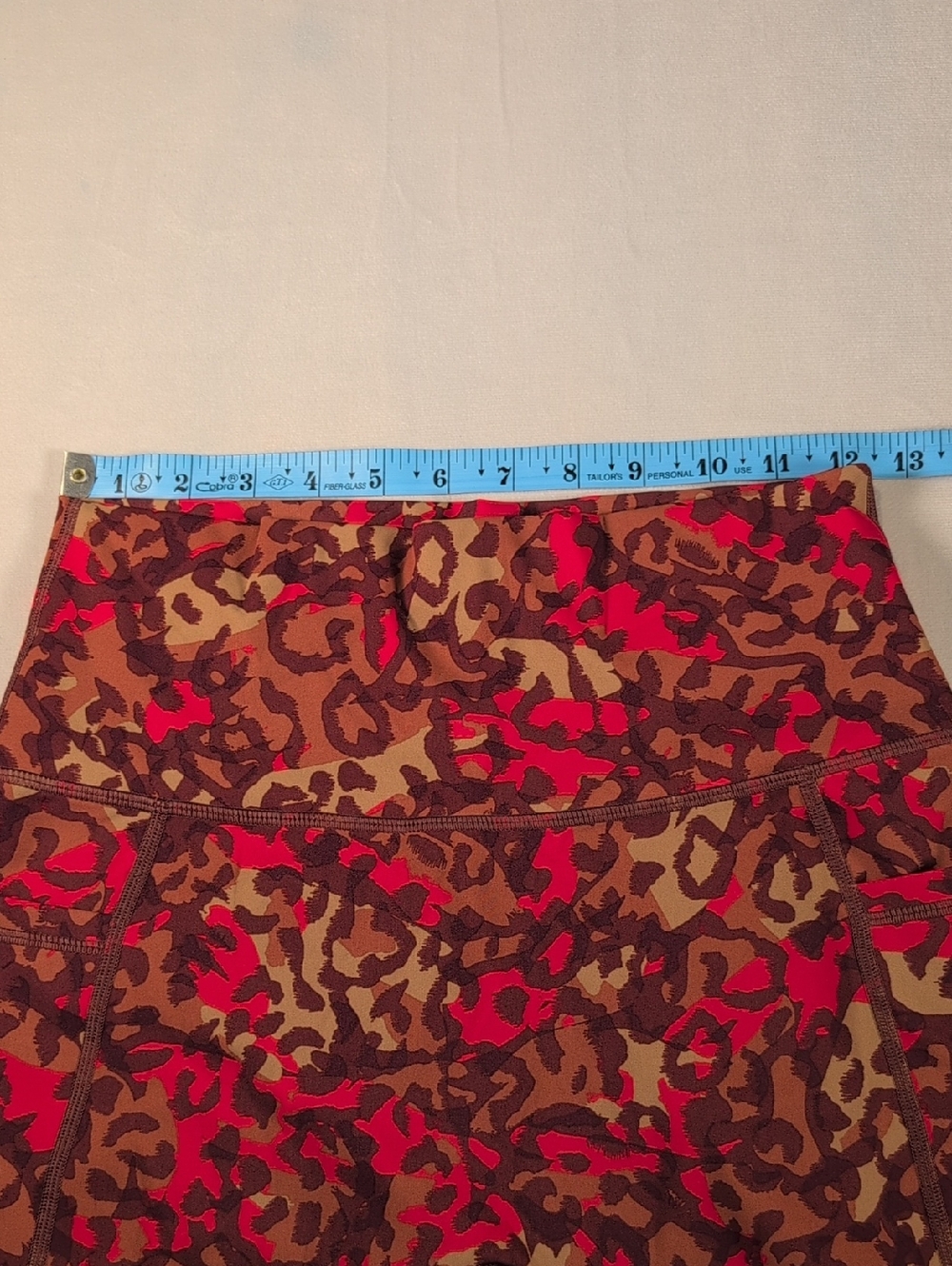 Aerie Offline High-Rise Bike Shorts in Orange/Brown Animal Print Size Large - Picture 3 of 7